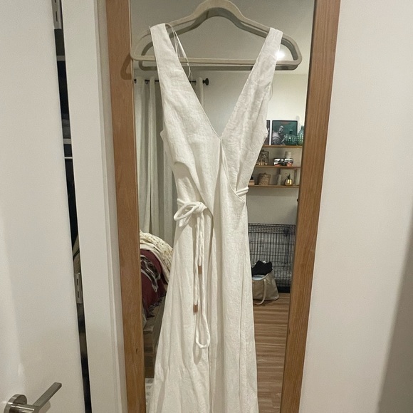 BY NICOLA STARBOARD CROSS WAIST MAXI DRESS IN WHITE - new with tags - Picture 4 of 9